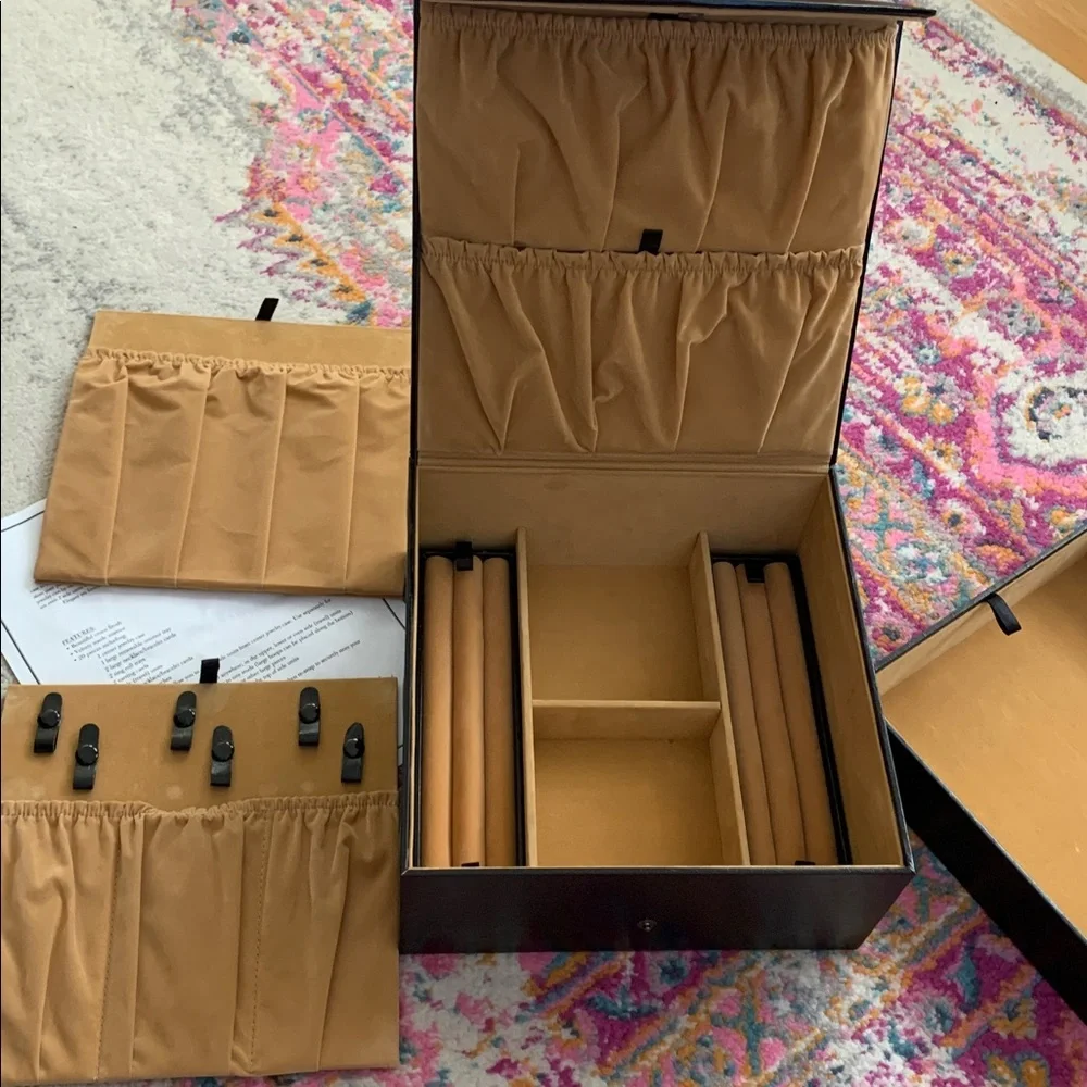 Joy Mangano Jewelry  Precious Pockets Organizer Box with Clips NEW